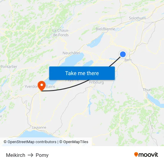 Meikirch to Pomy map
