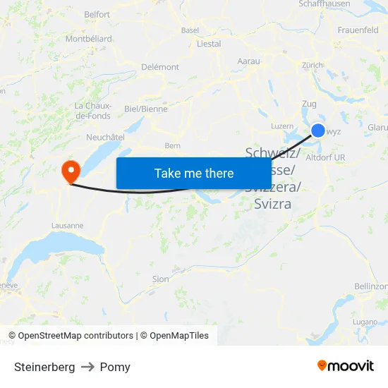Steinerberg to Pomy map