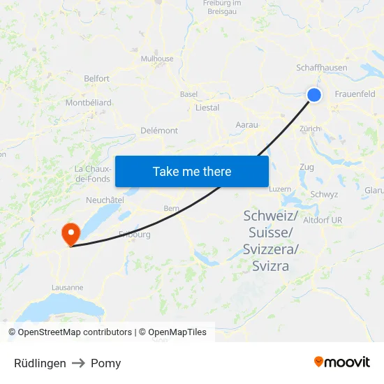 Rüdlingen to Pomy map