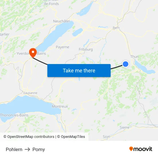 Pohlern to Pomy map