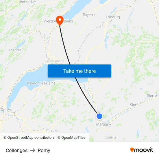Collonges to Pomy map