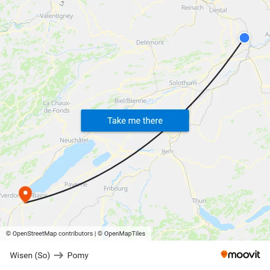 Wisen (So) to Pomy map