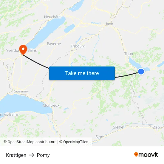 Krattigen to Pomy map