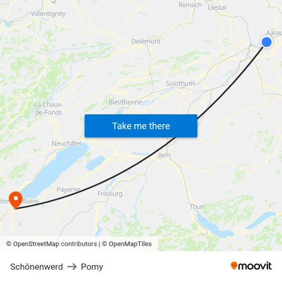 Schönenwerd to Pomy map