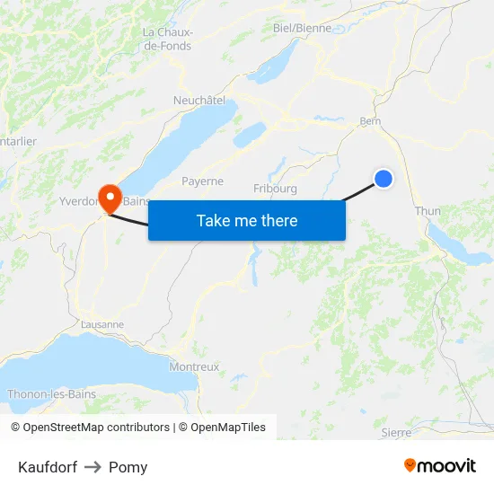 Kaufdorf to Pomy map