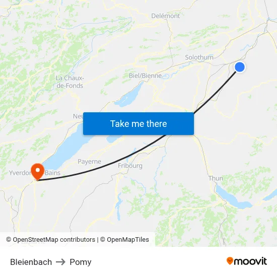 Bleienbach to Pomy map