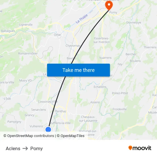 Aclens to Pomy map