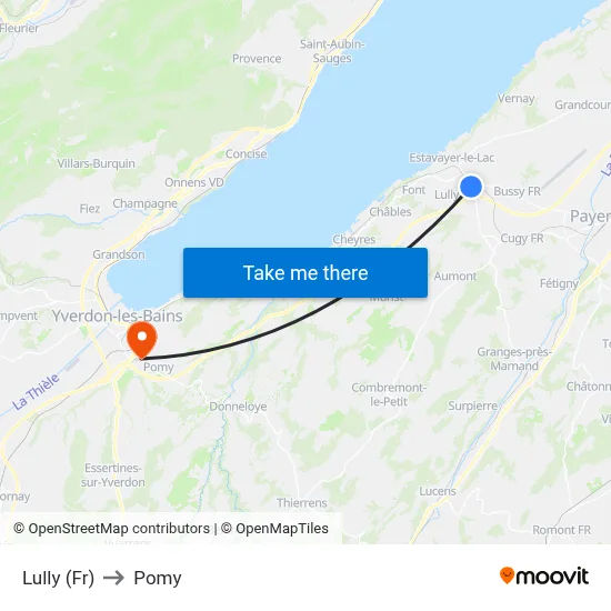 Lully (Fr) to Pomy map