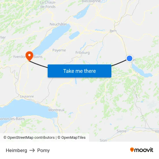 Heimberg to Pomy map