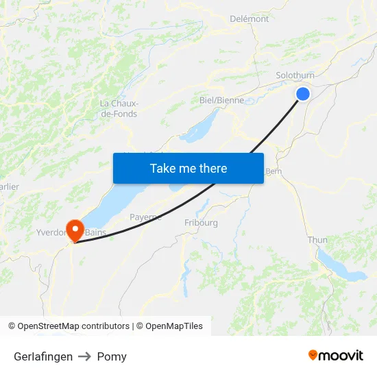 Gerlafingen to Pomy map