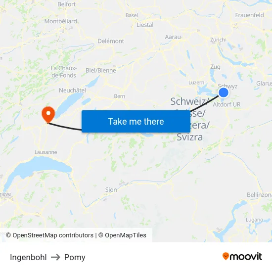 Ingenbohl to Pomy map