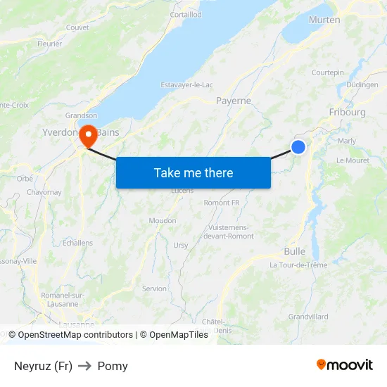 Neyruz (Fr) to Pomy map