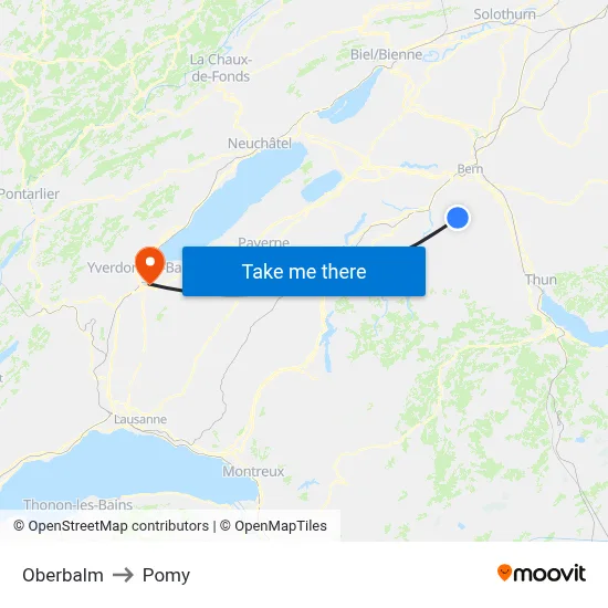 Oberbalm to Pomy map