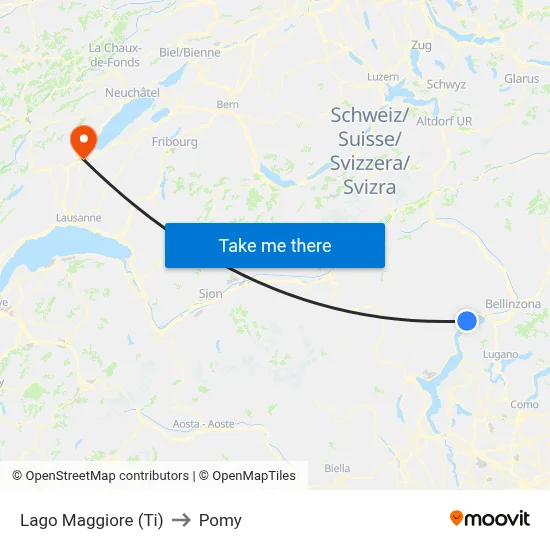 Lago Maggiore (Ti) to Pomy map