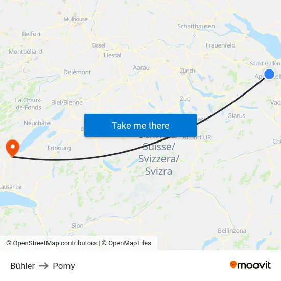 Bühler to Pomy map