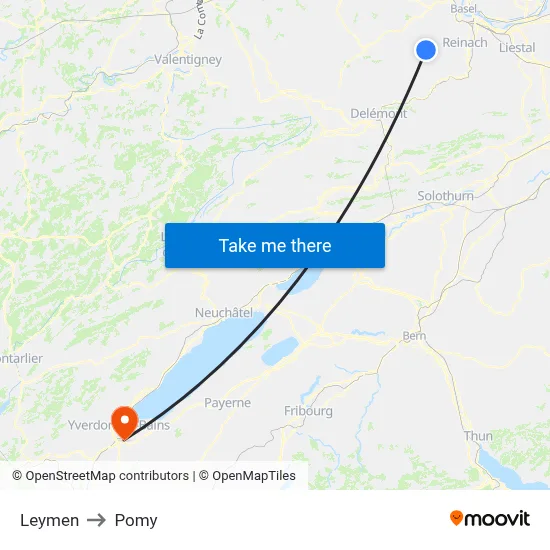 Leymen to Pomy map