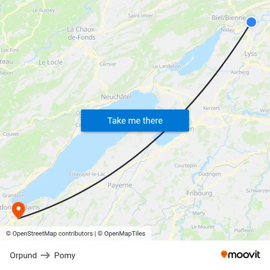 Orpund to Pomy map