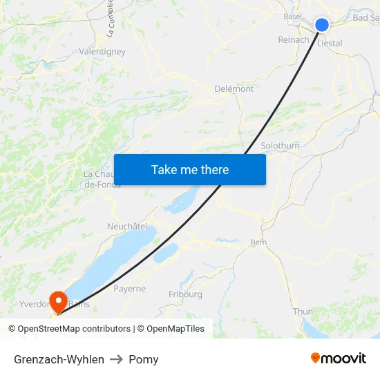 Grenzach-Wyhlen to Pomy map