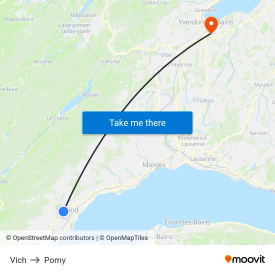 Vich to Pomy map