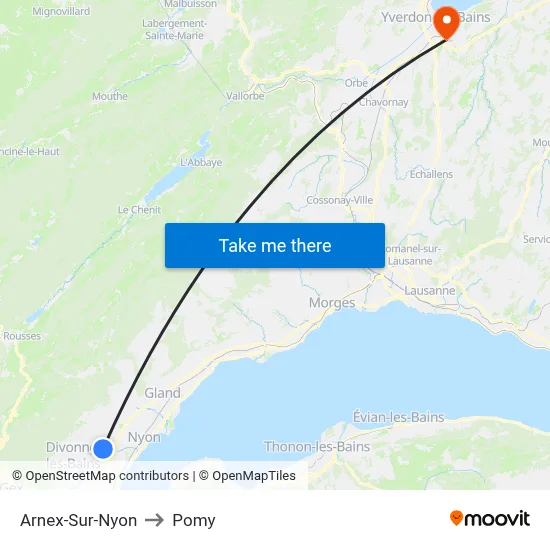 Arnex-Sur-Nyon to Pomy map