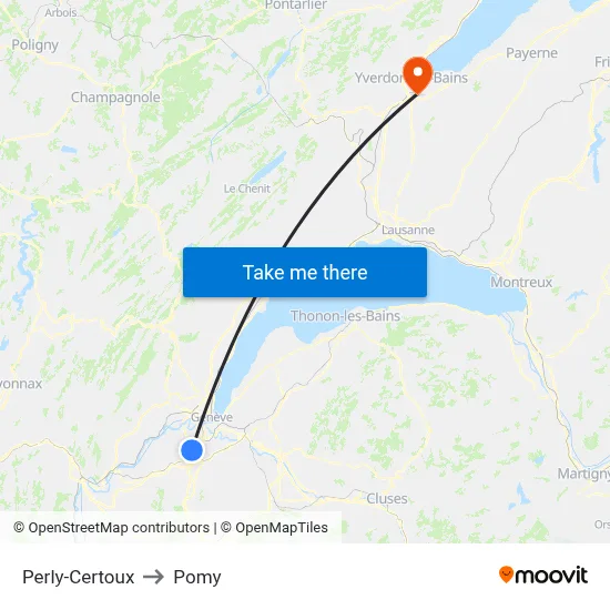 Perly-Certoux to Pomy map