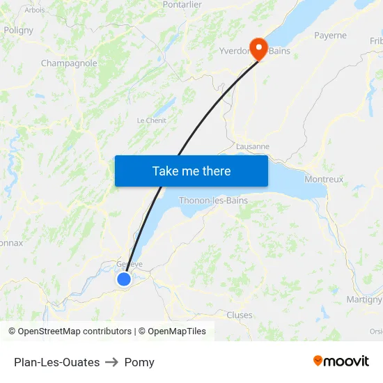 Plan-Les-Ouates to Pomy map