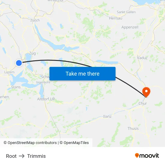 Root to Trimmis map