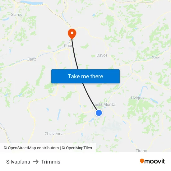 Silvaplana to Trimmis map