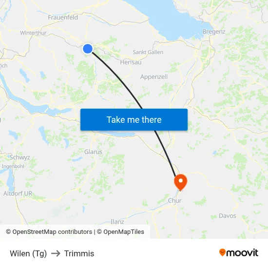 Wilen (Tg) to Trimmis map