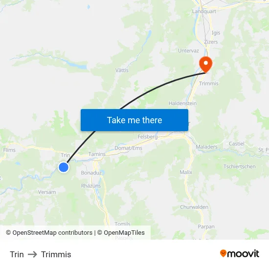 Trin to Trimmis map