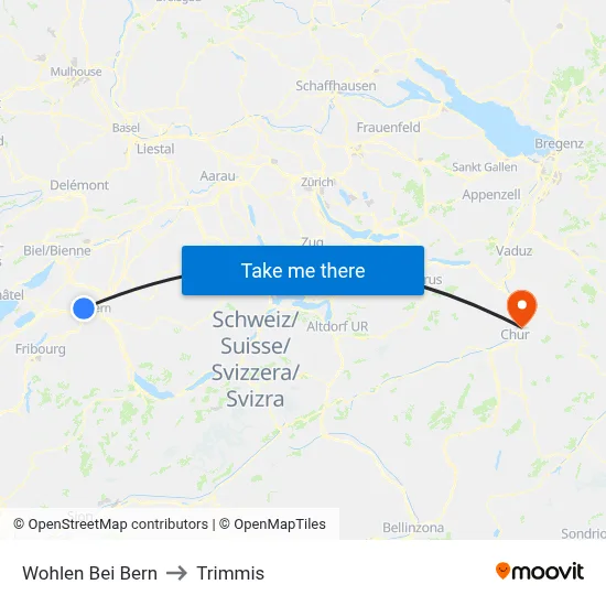 Wohlen Bei Bern to Trimmis map