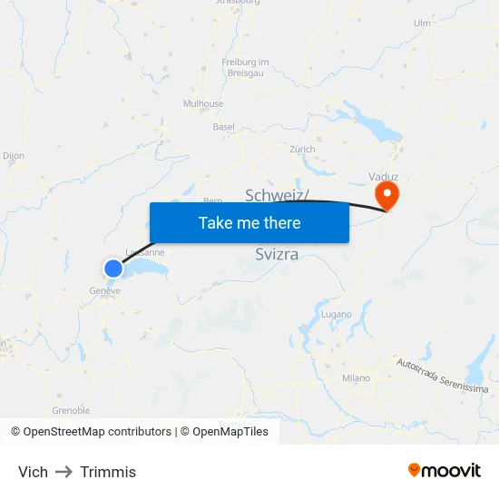 Vich to Trimmis map