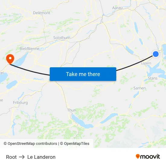 Root to Le Landeron map