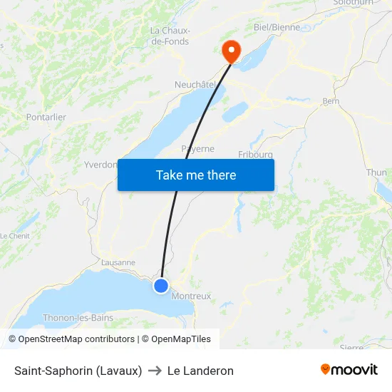 Saint-Saphorin (Lavaux) to Le Landeron map