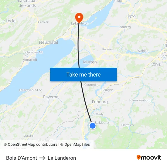 Bois-D’Amont to Le Landeron map