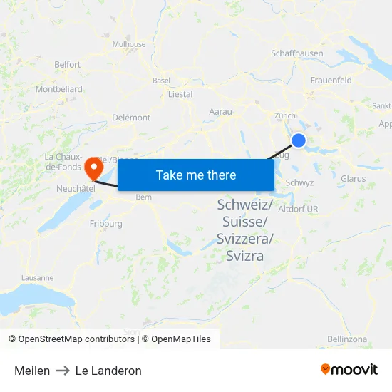 Meilen to Le Landeron map