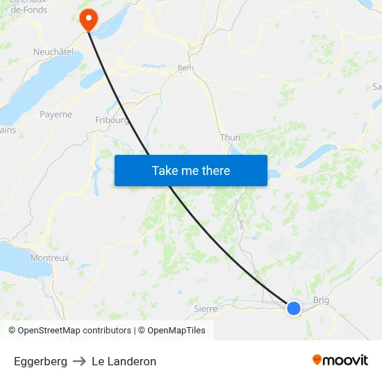 Eggerberg to Le Landeron map