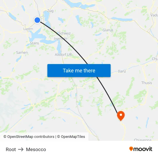 Root to Mesocco map