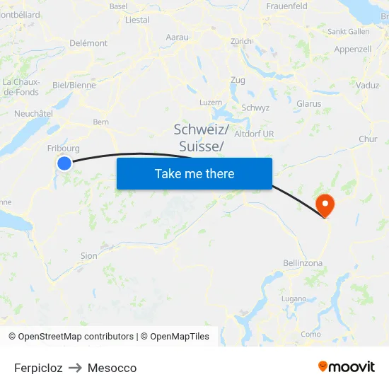 Ferpicloz to Mesocco map