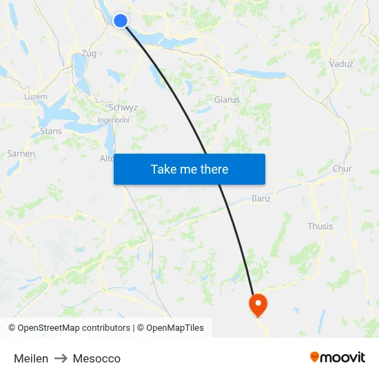 Meilen to Mesocco map