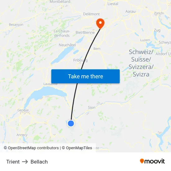 Trient to Bellach map