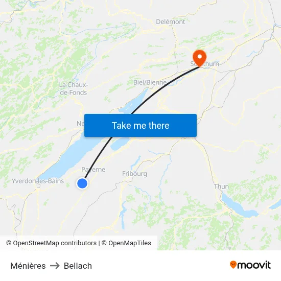 Ménières to Bellach map