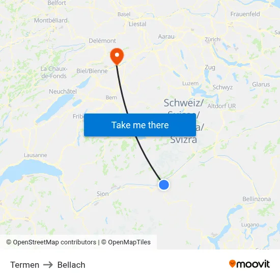 Termen to Bellach map