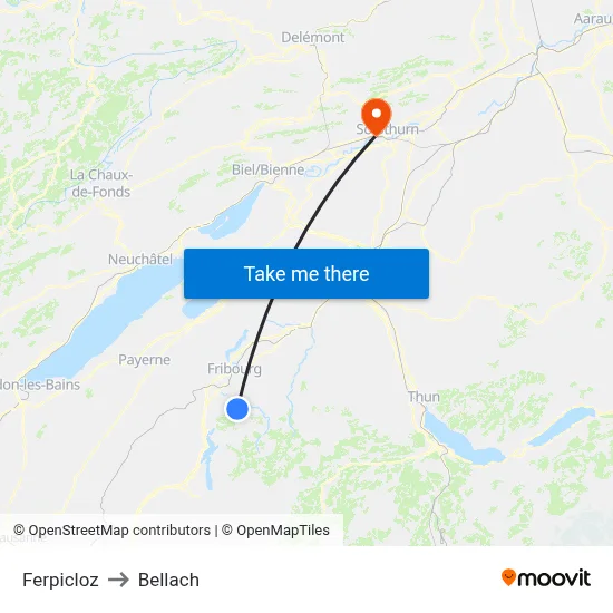 Ferpicloz to Bellach map