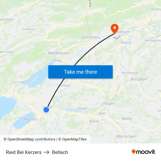 Ried Bei Kerzers to Bellach map