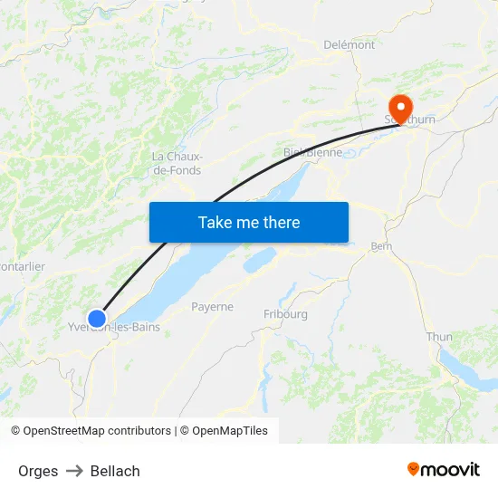 Orges to Bellach map