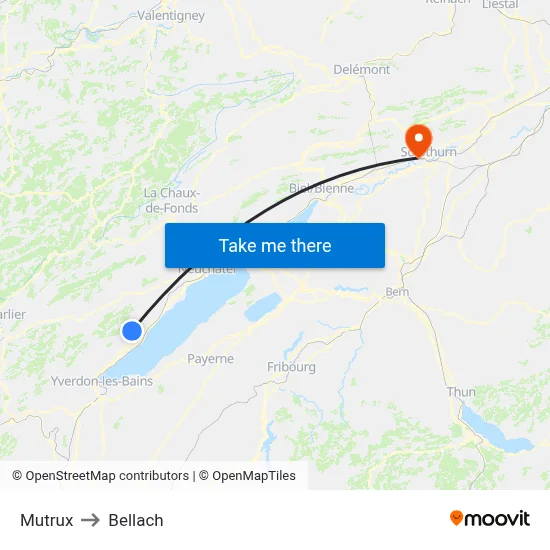 Mutrux to Bellach map