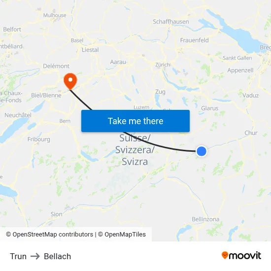 Trun to Bellach map