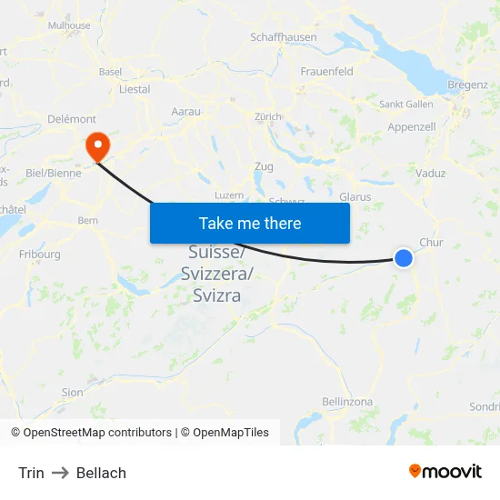 Trin to Bellach map