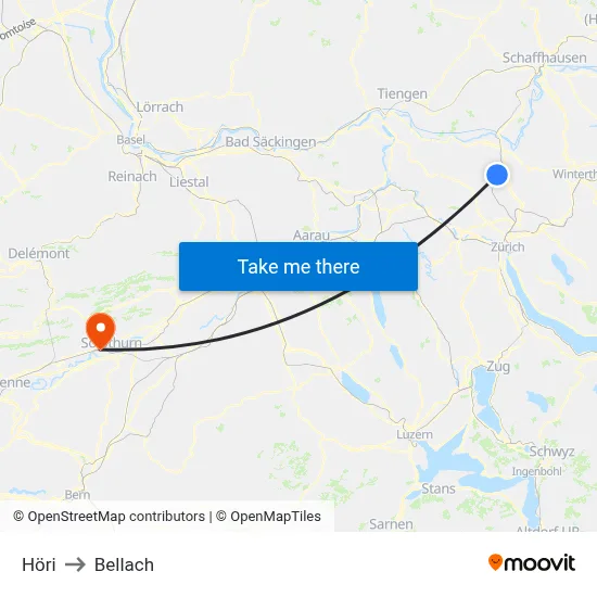 Höri to Bellach map